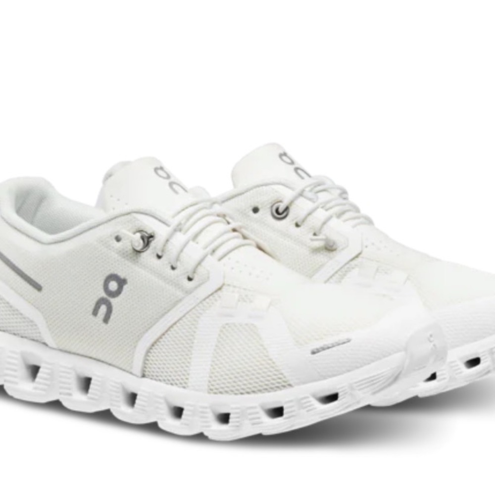 On Running Cloud 5 White Athletic Shoes